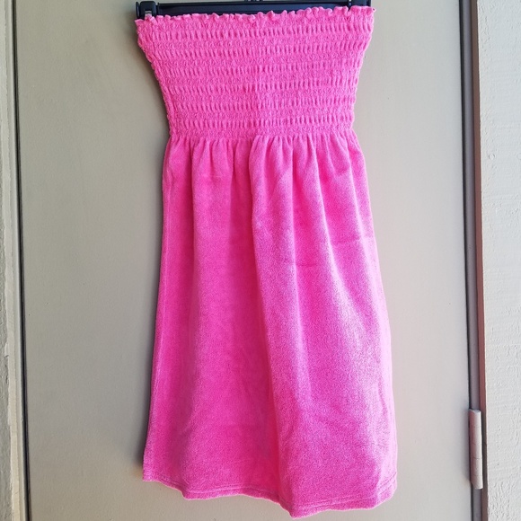 strapless terry cloth dress